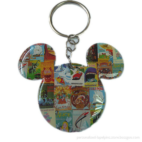 Acrylic Metal Keychains With Cartoon Logo Mickey Horse For Kids Souvenir Gifts